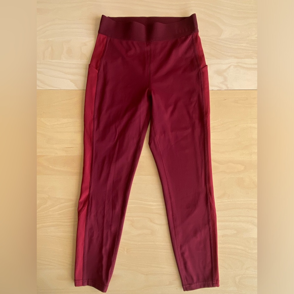 Lululemon Box it Out Tights/Leggings /w Pockets Size 8 Dot Confirmed Deep Rouge - Picture 7 of 11